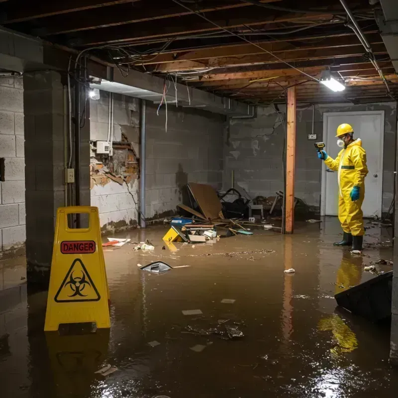 Flooded Basement Electrical Hazard in Glendale, WV Property